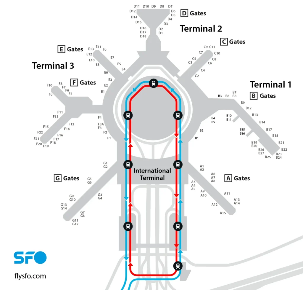 SFO Smoking Area Map